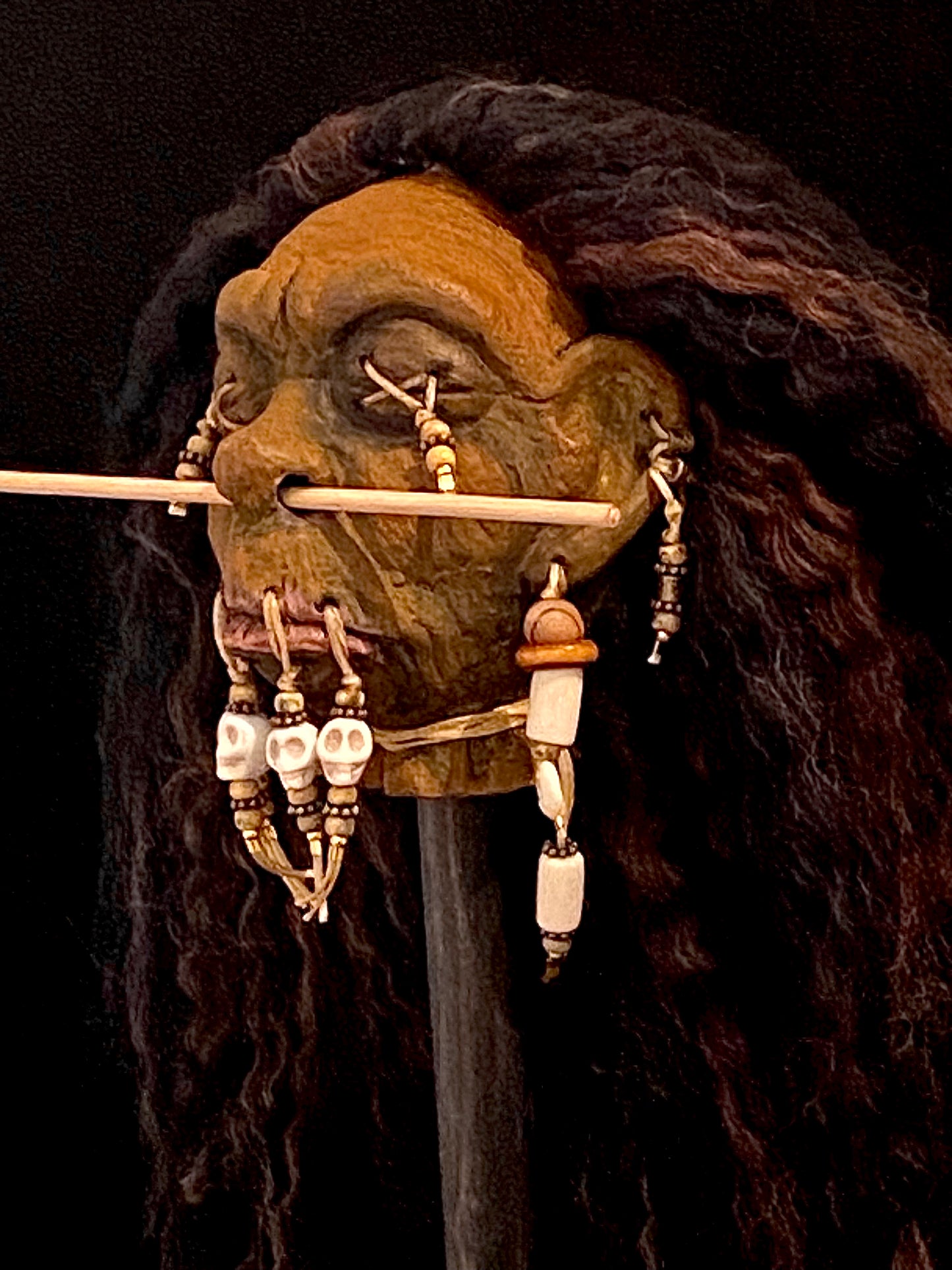 Small Shrunken Head on Stand