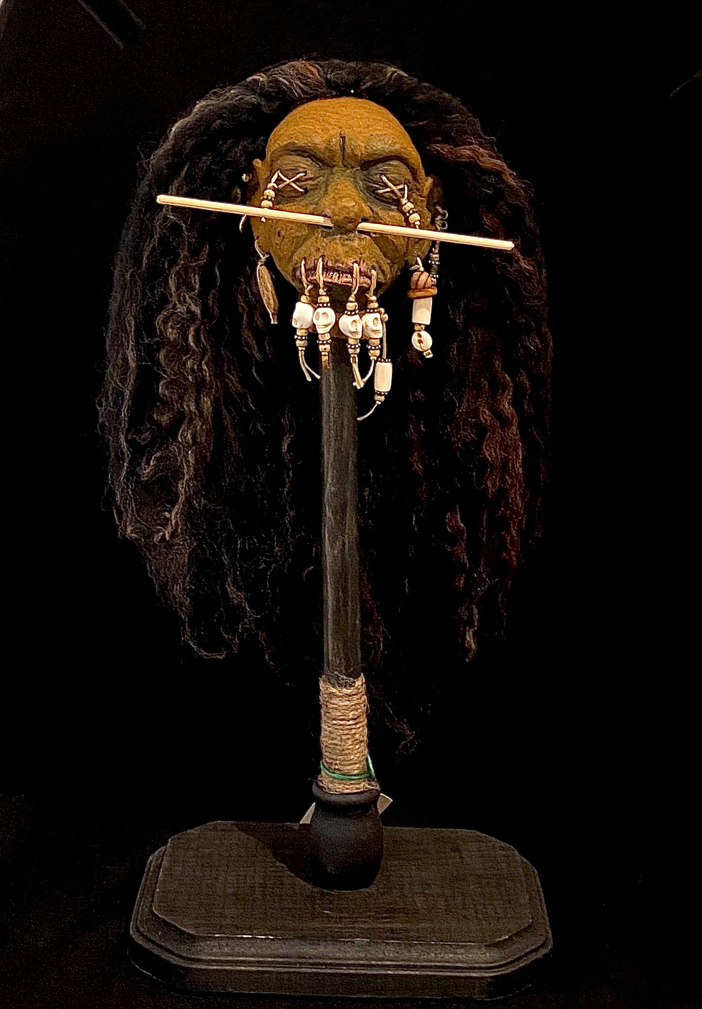 Small Shrunken Head on Stand