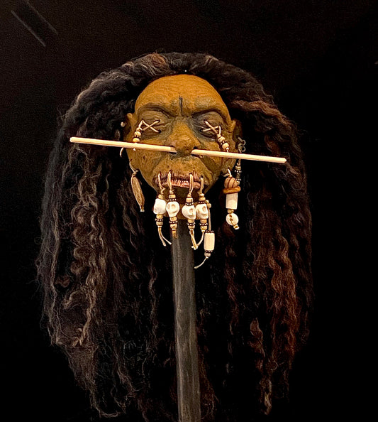 Small Shrunken Head on Stand