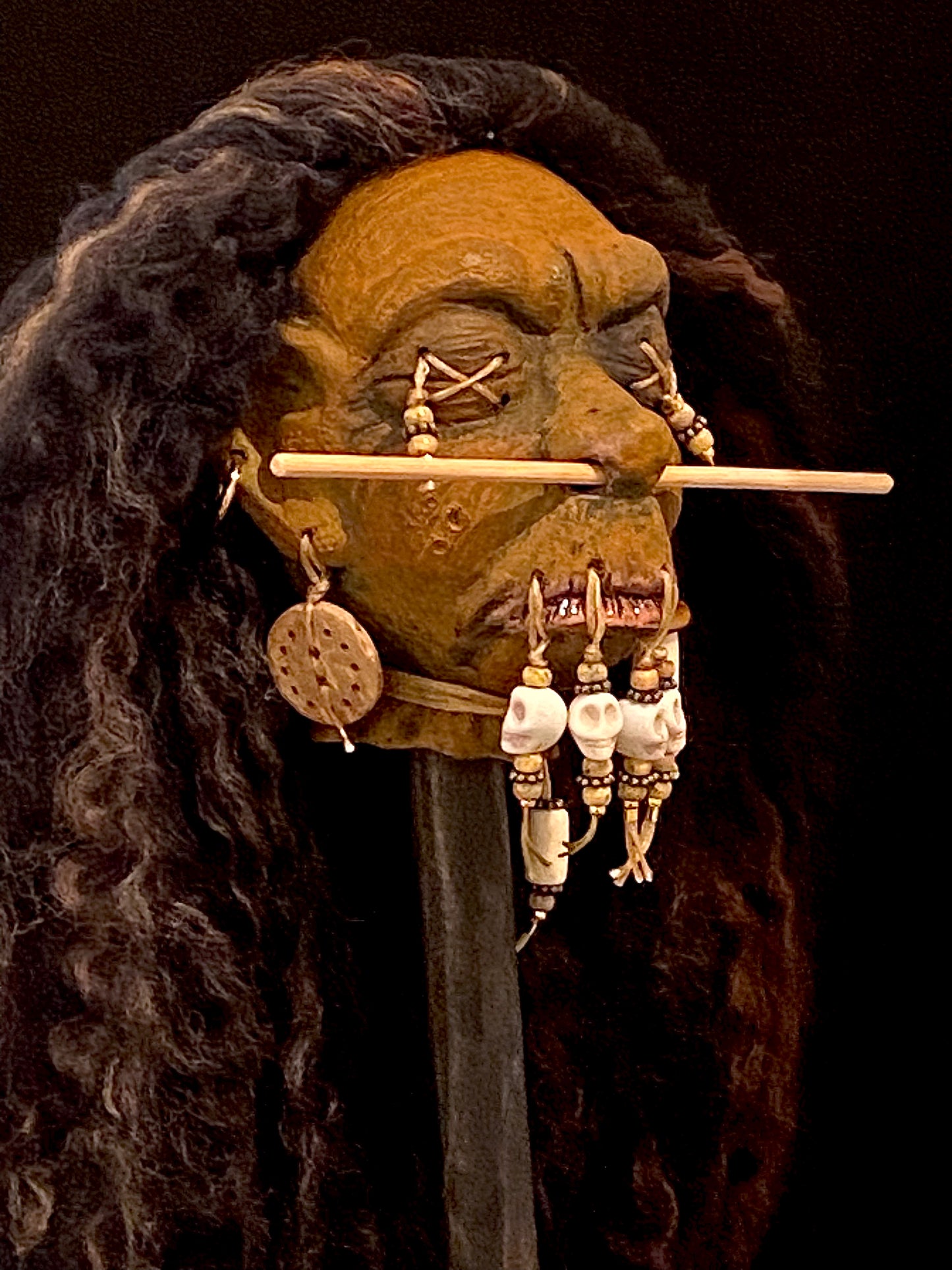 Small Shrunken Head on Stand